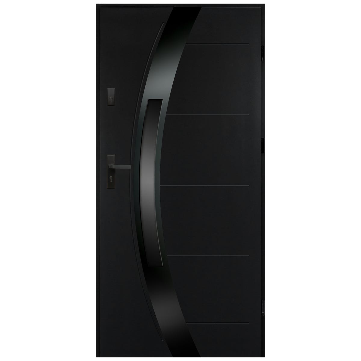 Isoxa Drzwi zewnętrzne stalowe wejściowe Nero Shadow 68 czarne 80 prawe