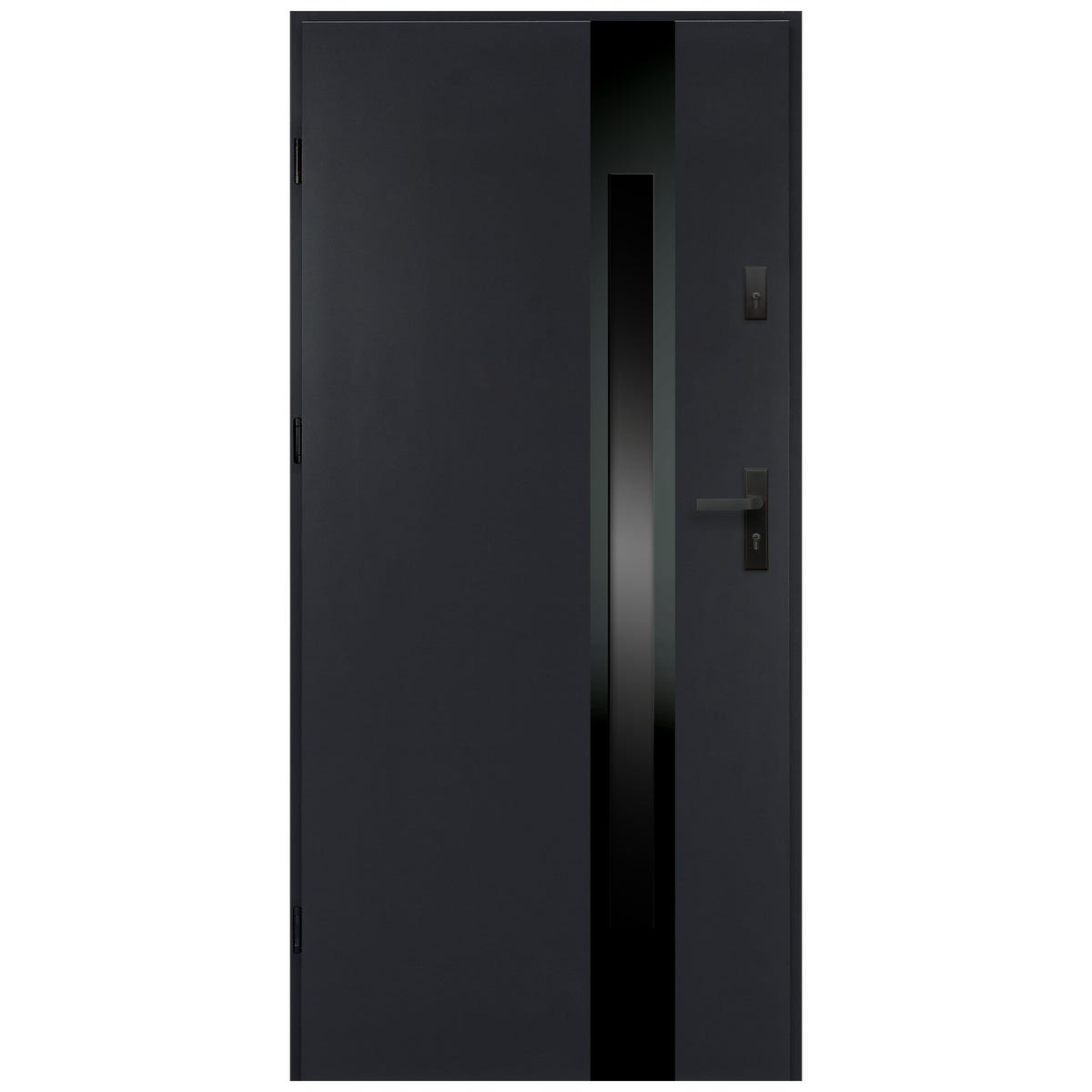 Isoxa Drzwi zewnętrzne stalowe wejściowe Buena Shadow 68 antracytowe 90 lewe