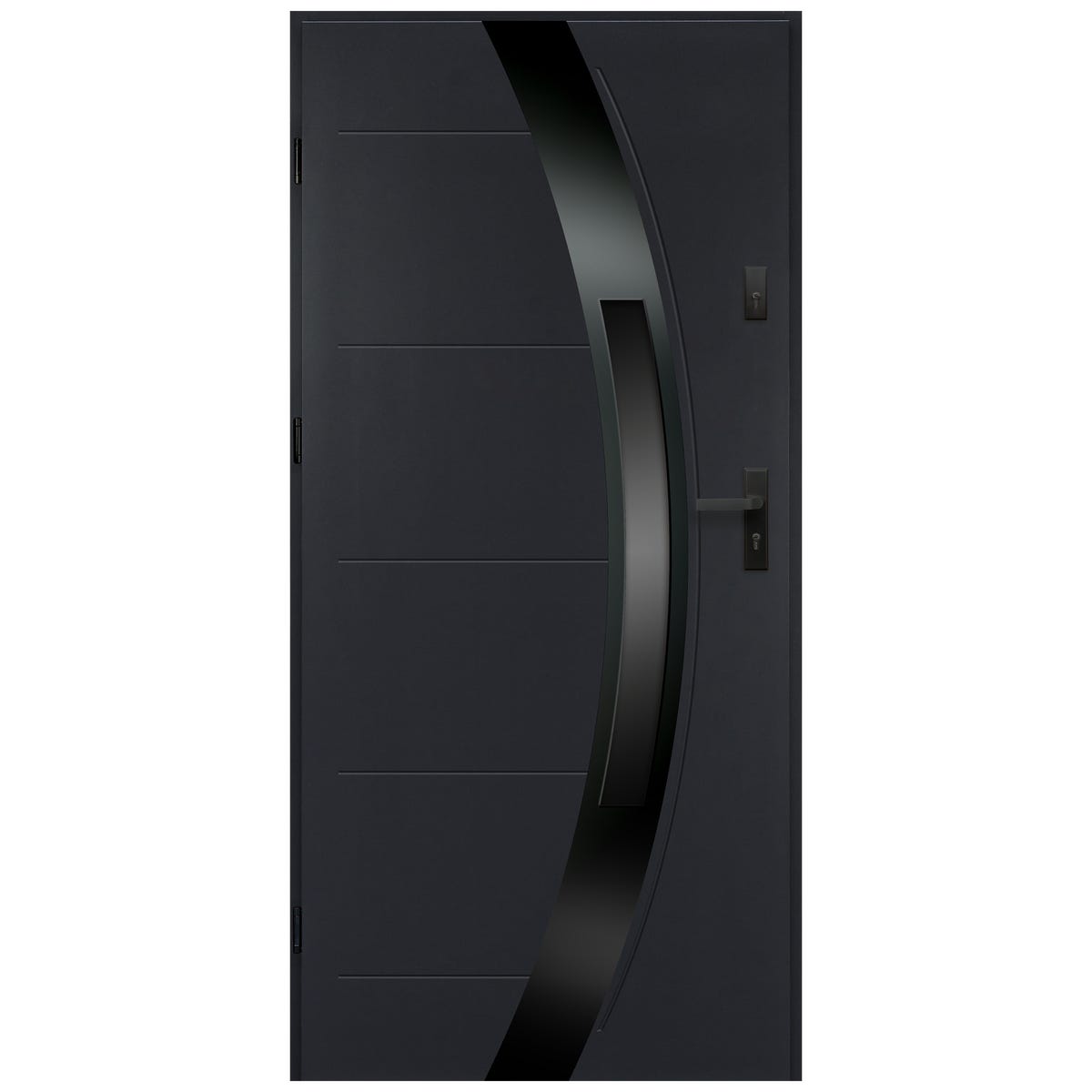 Isoxa Drzwi zewnętrzne stalowe wejściowe Nero Shadow 68 antracytowe 90 lewe