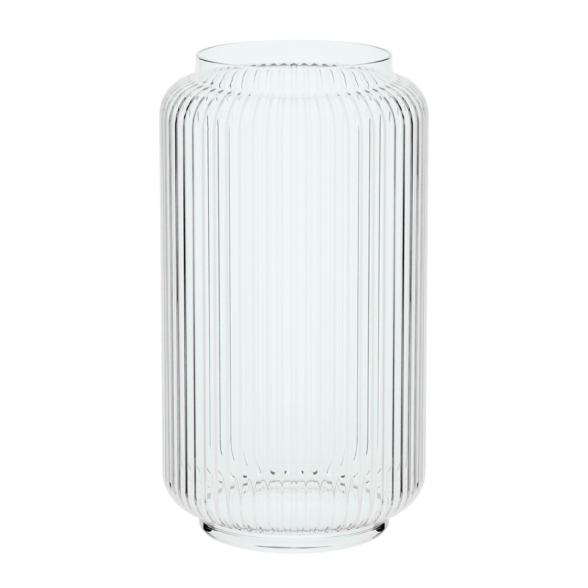 Wazon szklany ryflowany Selena wys. 20 cm transparentny