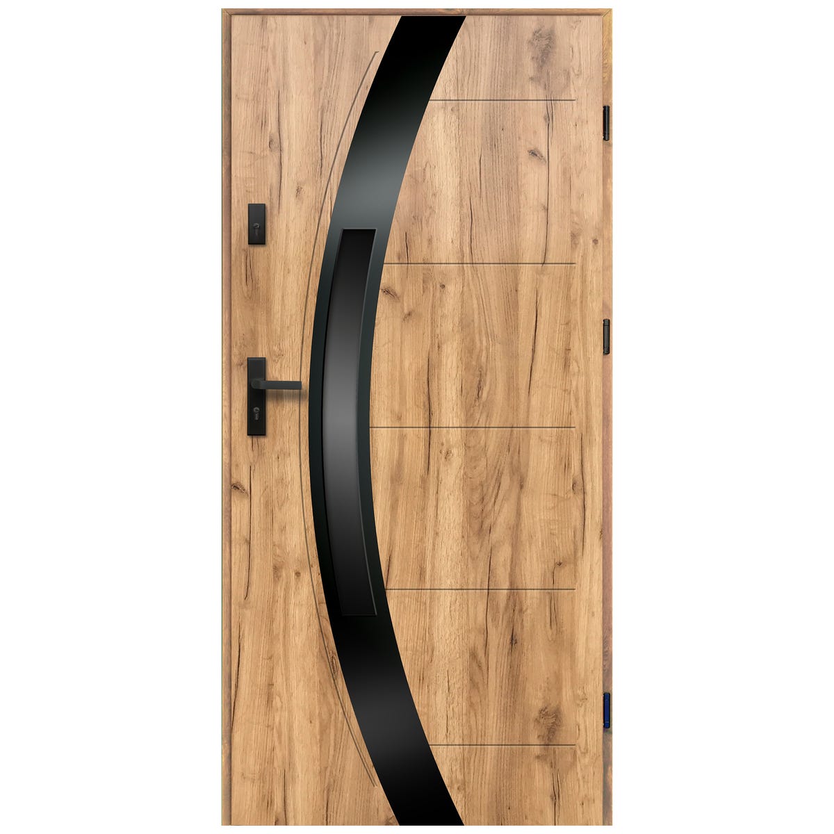 Isoxa Drzwi zewnętrzne stalowe wejściowe Nero Shadow 68 grandson 90 prawe