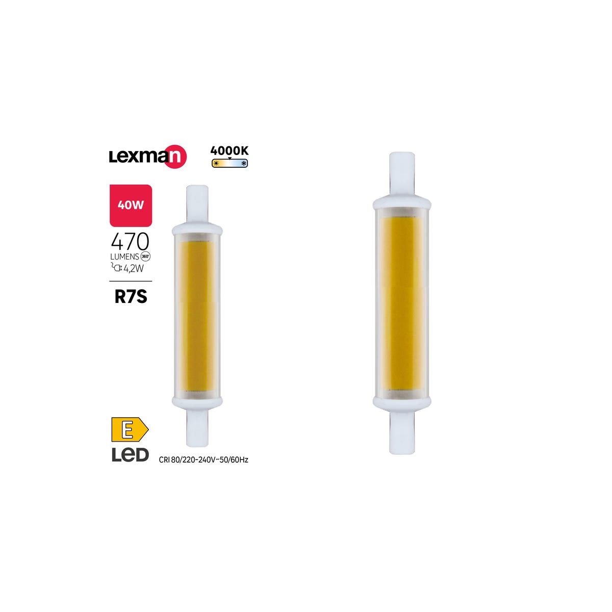 Żarówka LED R7S 4,2 W 470 lm Neutralna biel Lexman