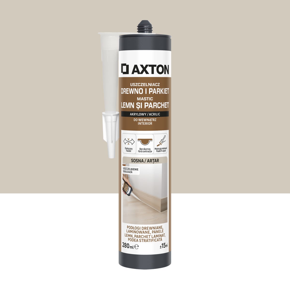 Uszczelniacz do drewna i parkietu Sosna 280 ml Axton