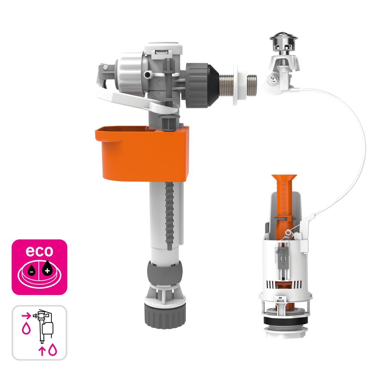 EQUATION Mechanizm do spłuczki WC + zawór napełniający 1/2