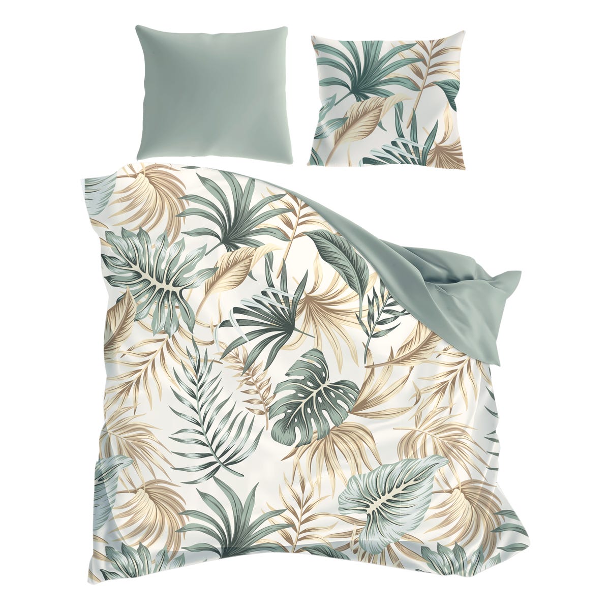 Pościel 200 x 220 cm Fashion satyna bawełniana Liście