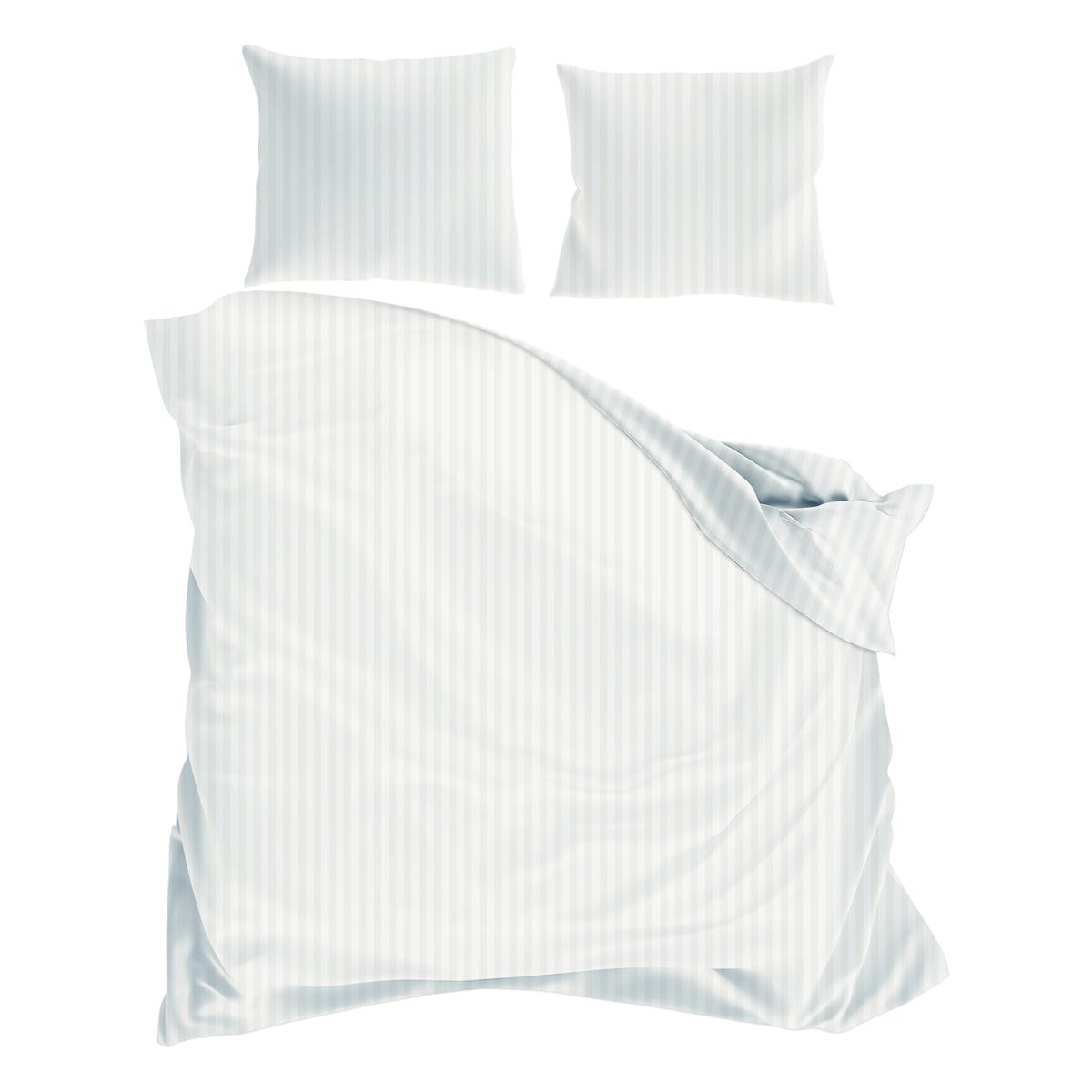 Pościel 200 x 220 cm adamaszkowa Fashion Prążek biała