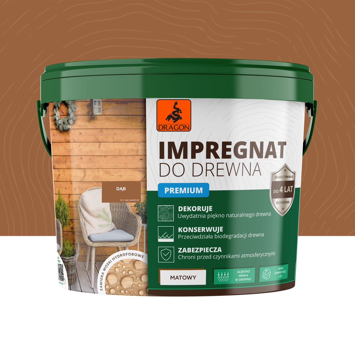 Dragon Impregnat do drewna akrylowy Dąb mat 5 l