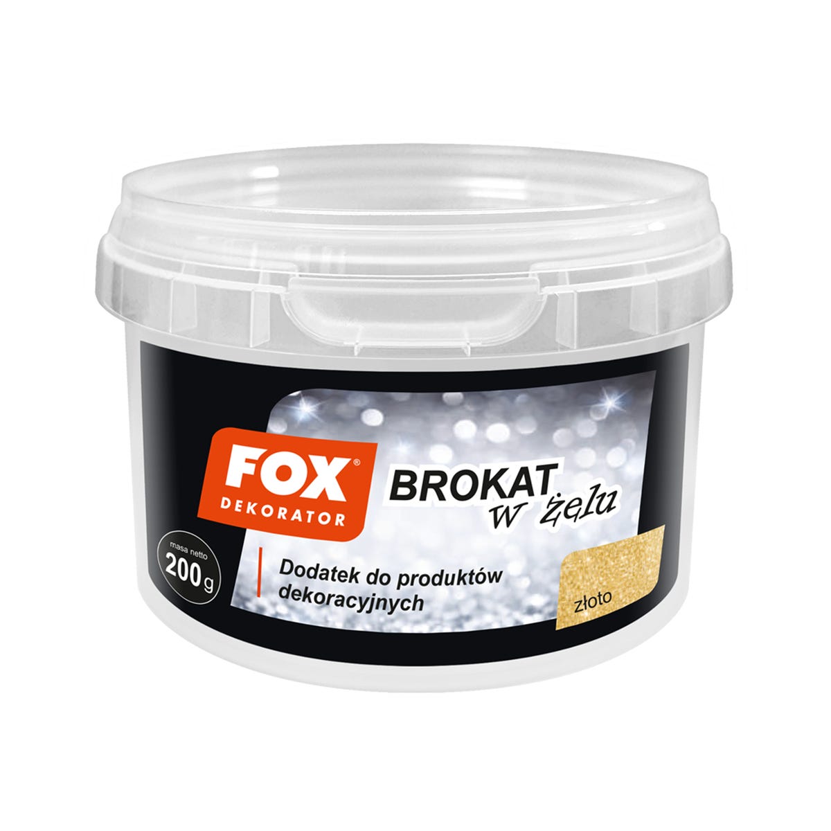 Brokat w żelu złoty 200 g Fox Dekorator