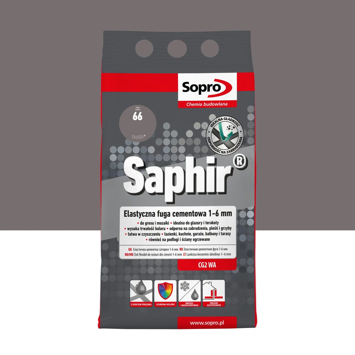 Fuga elastyczna Saphir Antracyt 4 kg kolor 66 Sopro