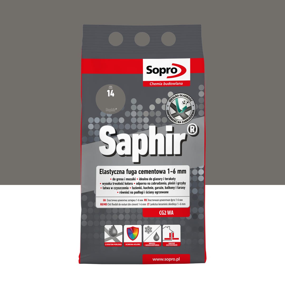Fuga elastyczna Betonowy Szary 4 kg kolor 14 Sopro