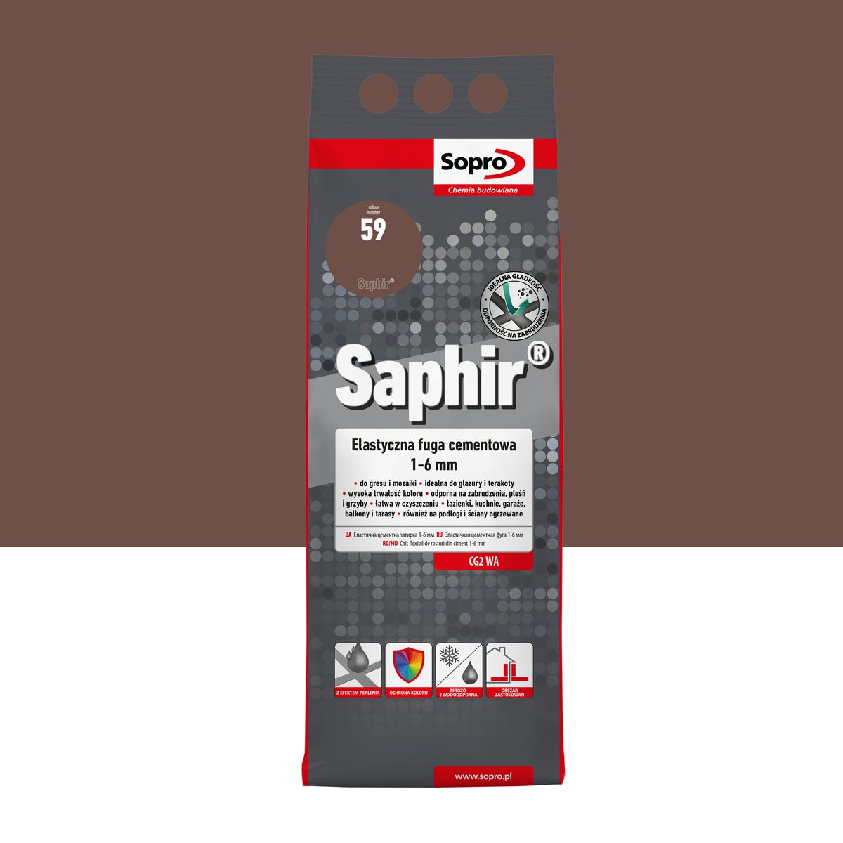 Fuga elastyczna Saphir Brąz Bali 2 kg kolor 59 Sopro