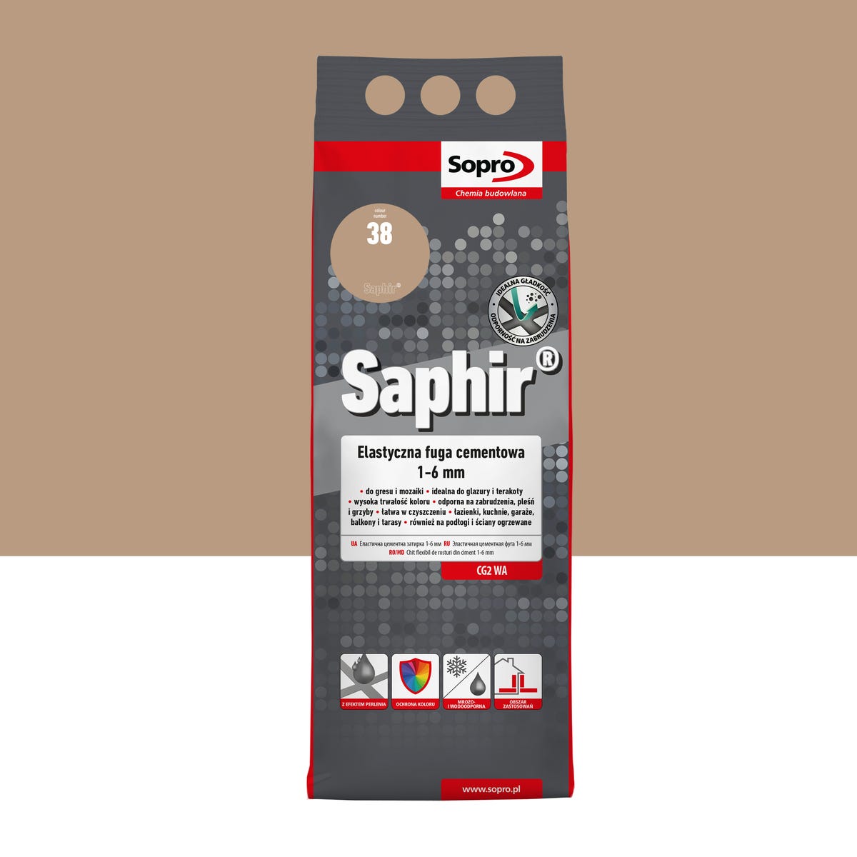 Fuga elastyczna Saphir Karmel 2 kg kolor 38 Sopro