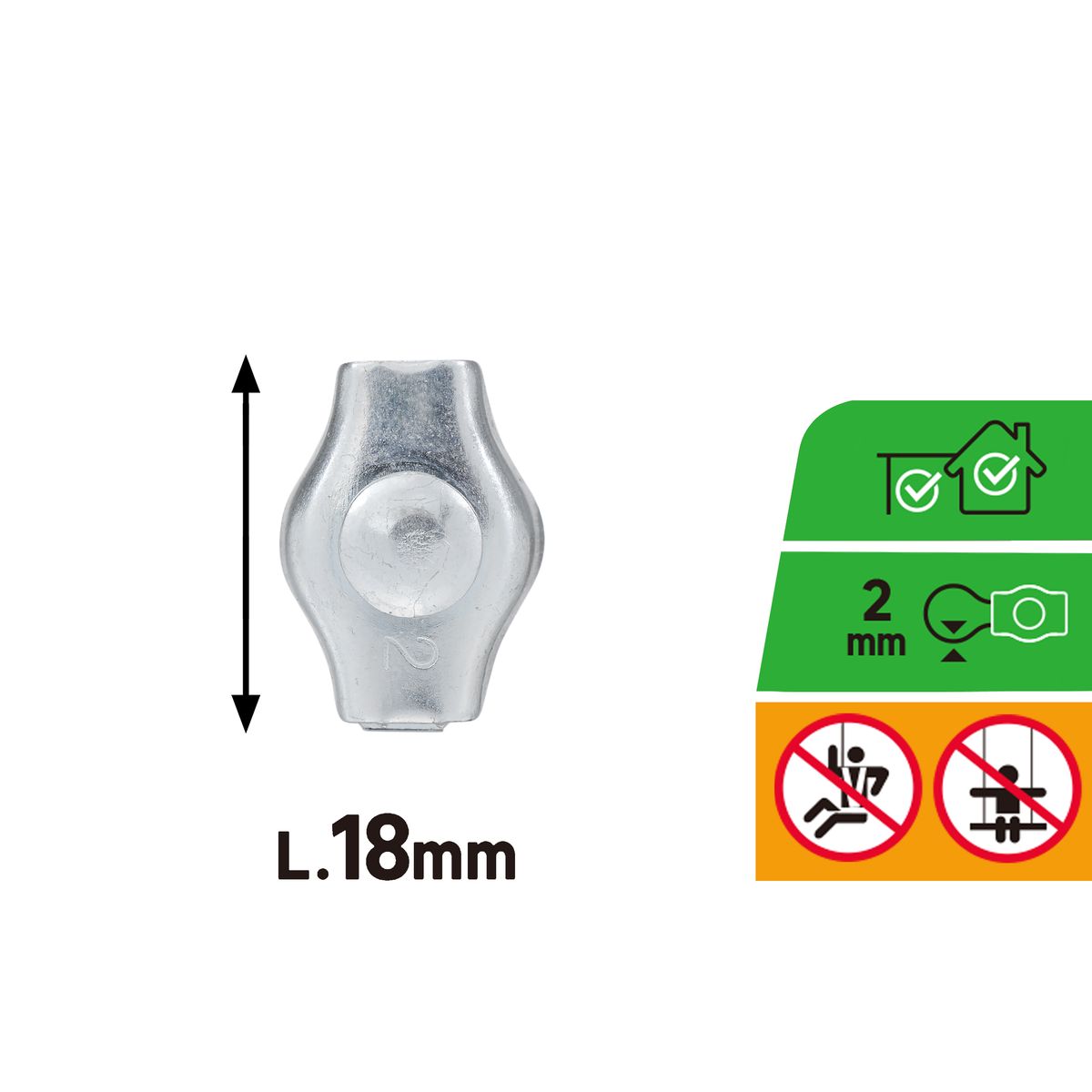Standers Zacisk ze śrubą do liny 2 mm 2 sztuki