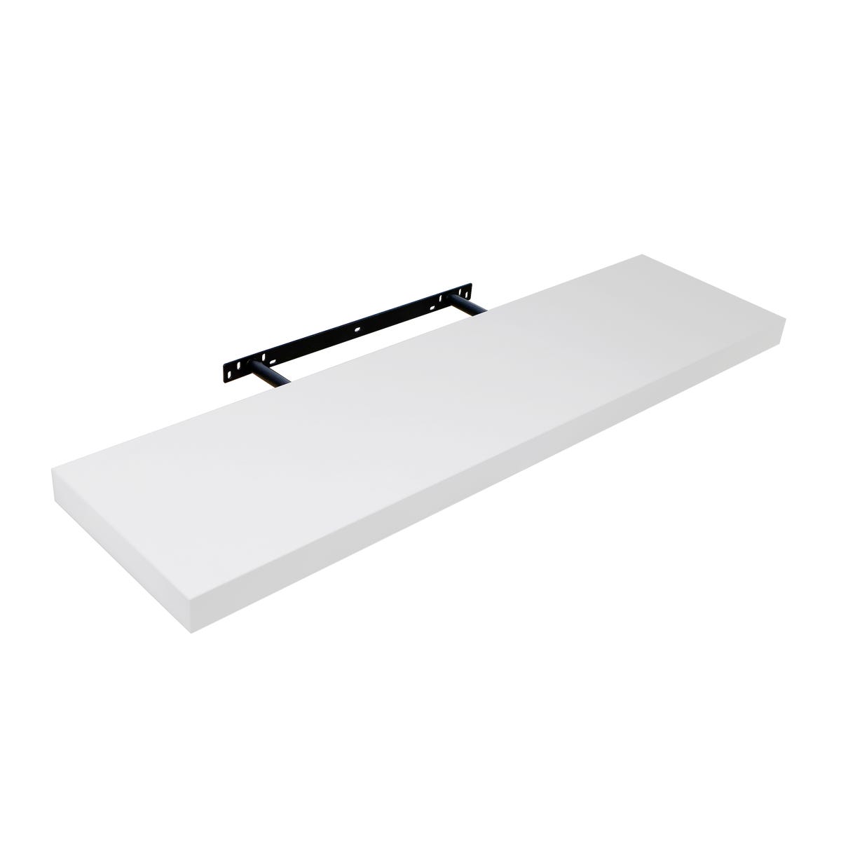 Półka ścienna samowisząca prostokątna 3.8x90x23.5 cm Biała Spaceo