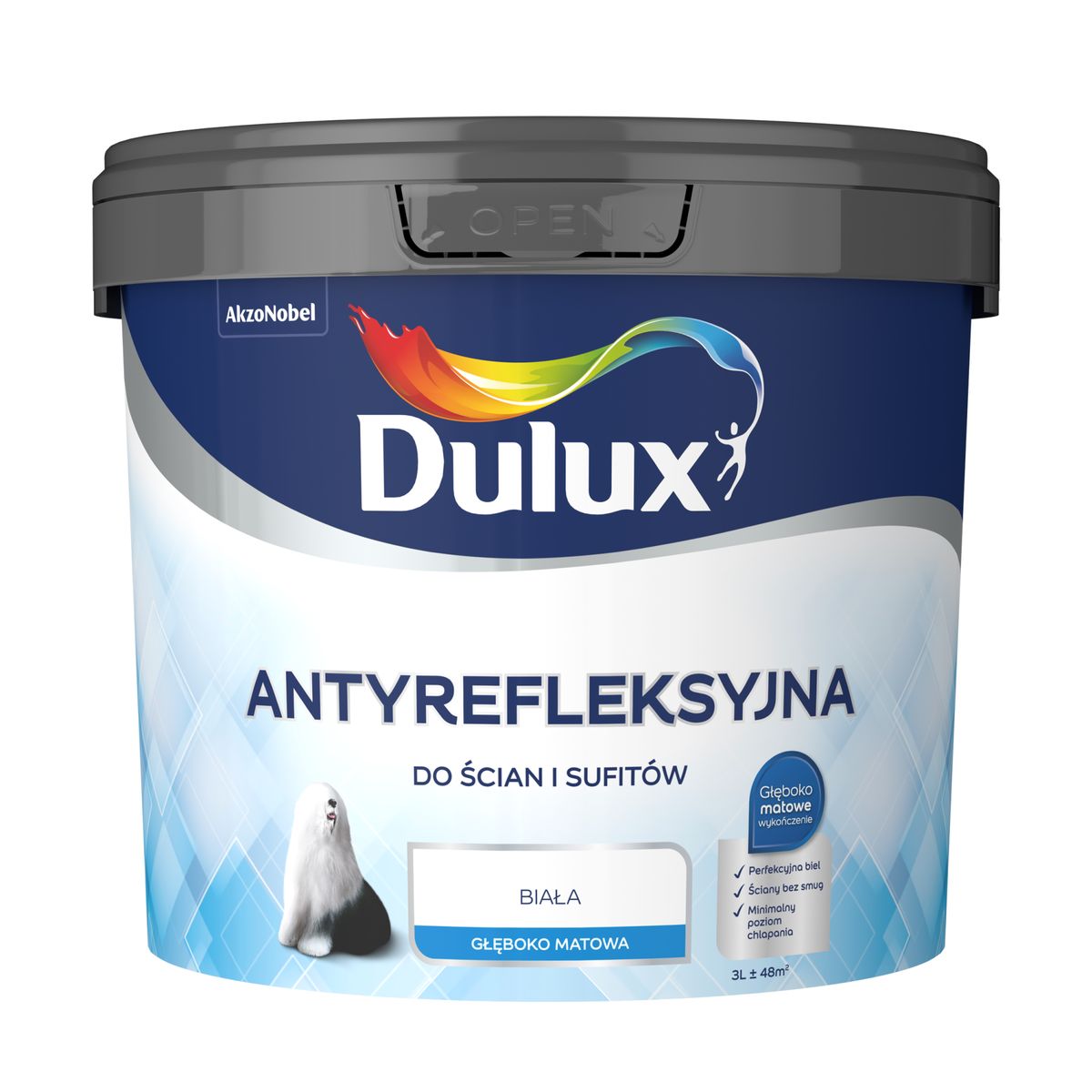 Dulux Farba antyrefleksyjna biała 9 l