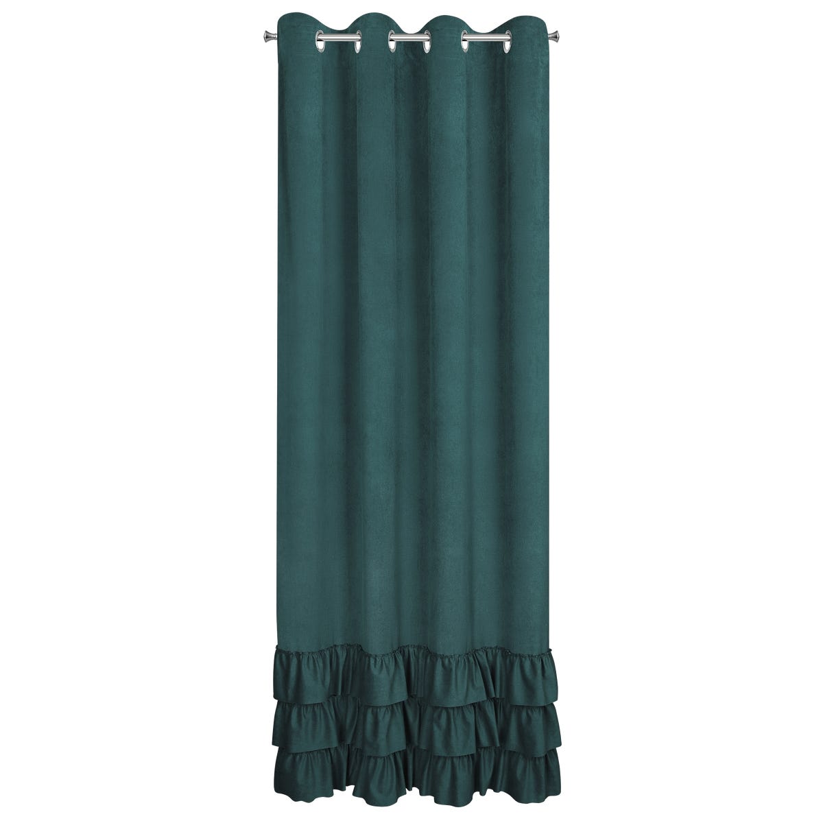 Zasłona Megi 140 x 250 cm ciemnozielona na przelotkach