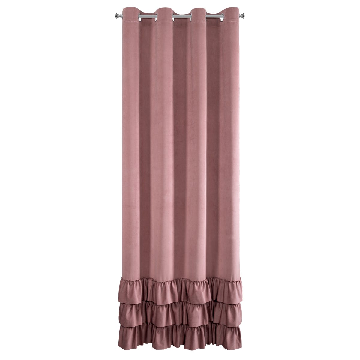 Zasłona Megi 140 x 250 cm ciemnoróżowa na przelotkach