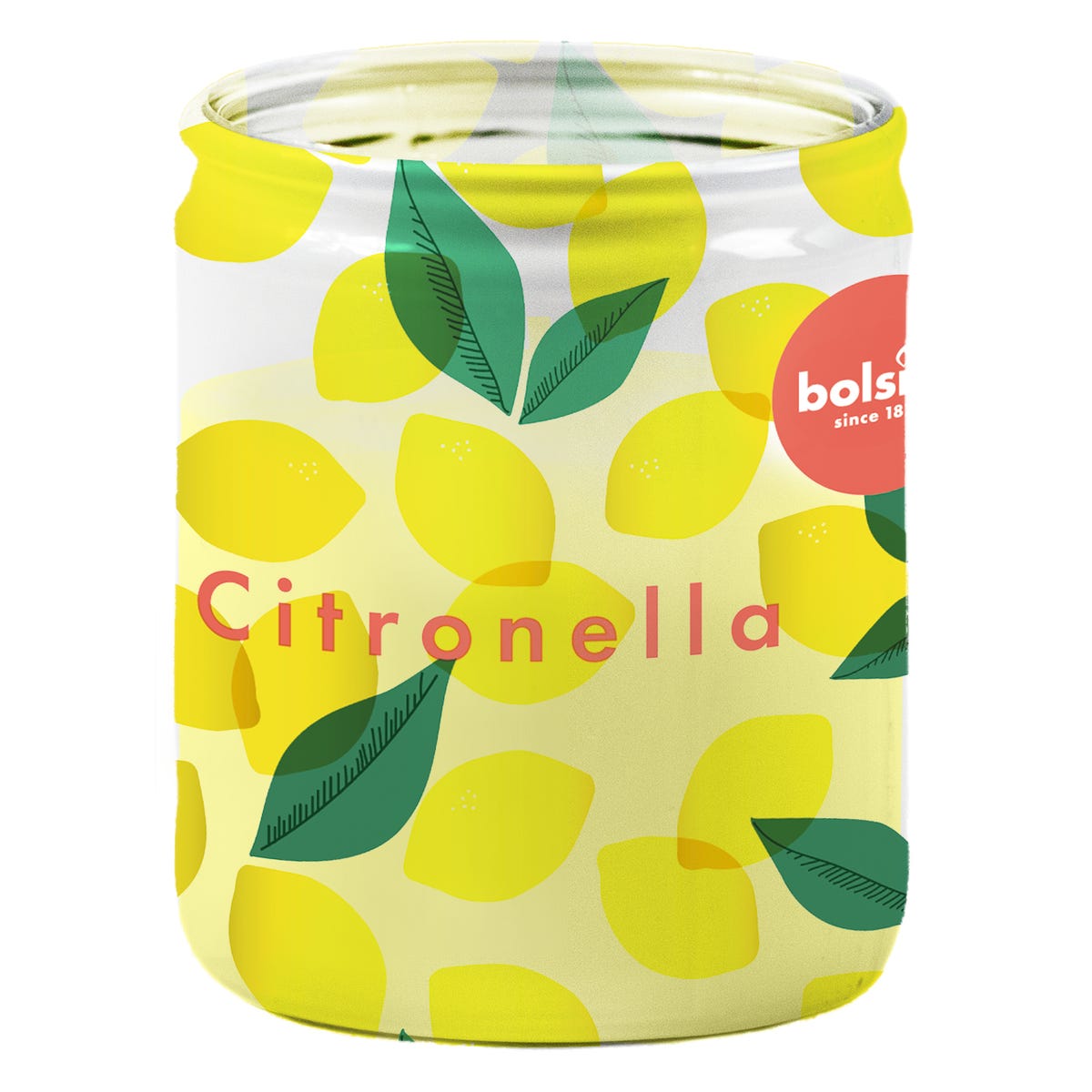 Świeca antykomarowa Citronella żółta wys. 8.2 cm Bolsius
