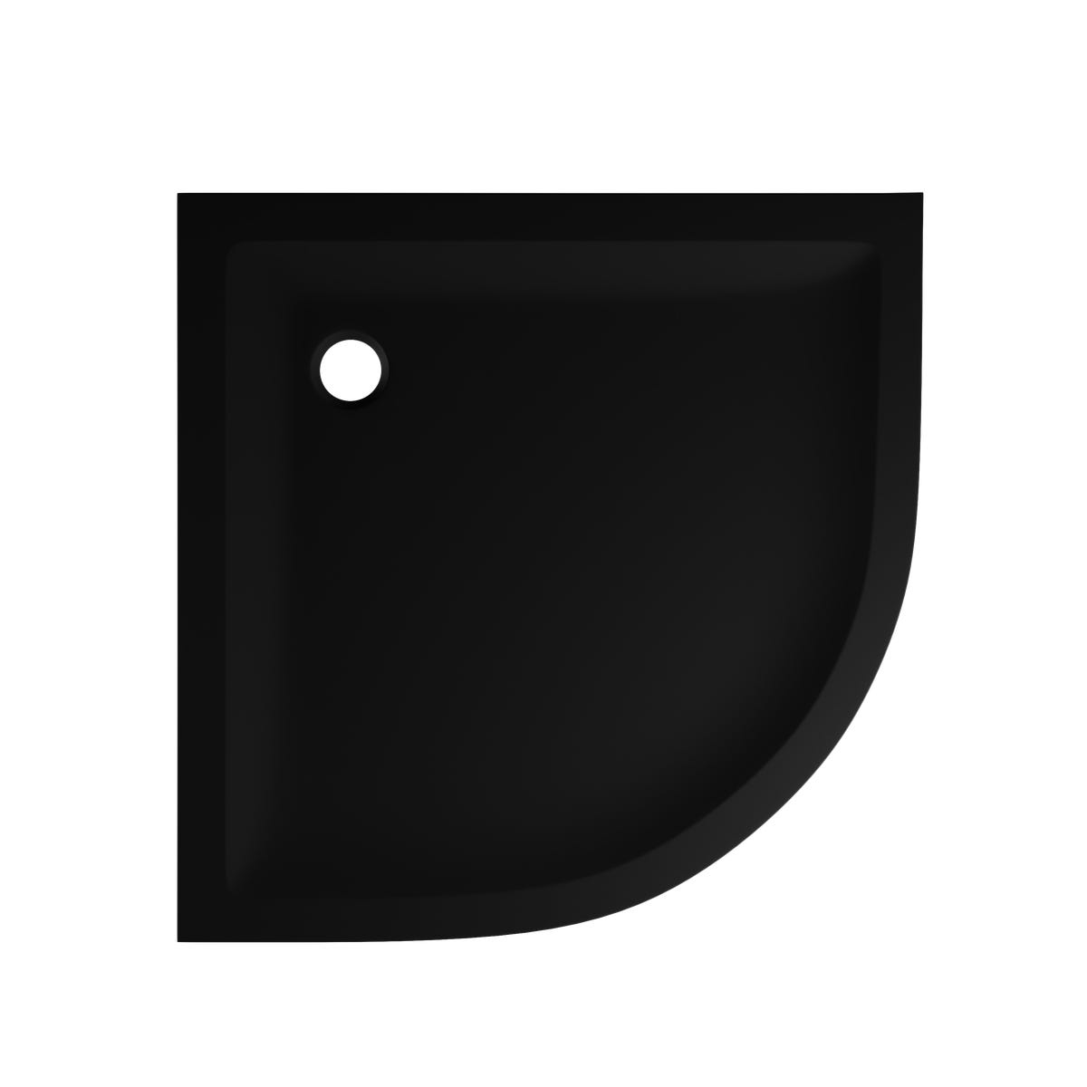 Brodzik do kabiny prysznicowej Gracio 1/4 koła 90x90x4.5 cm czarny mat Wellneo