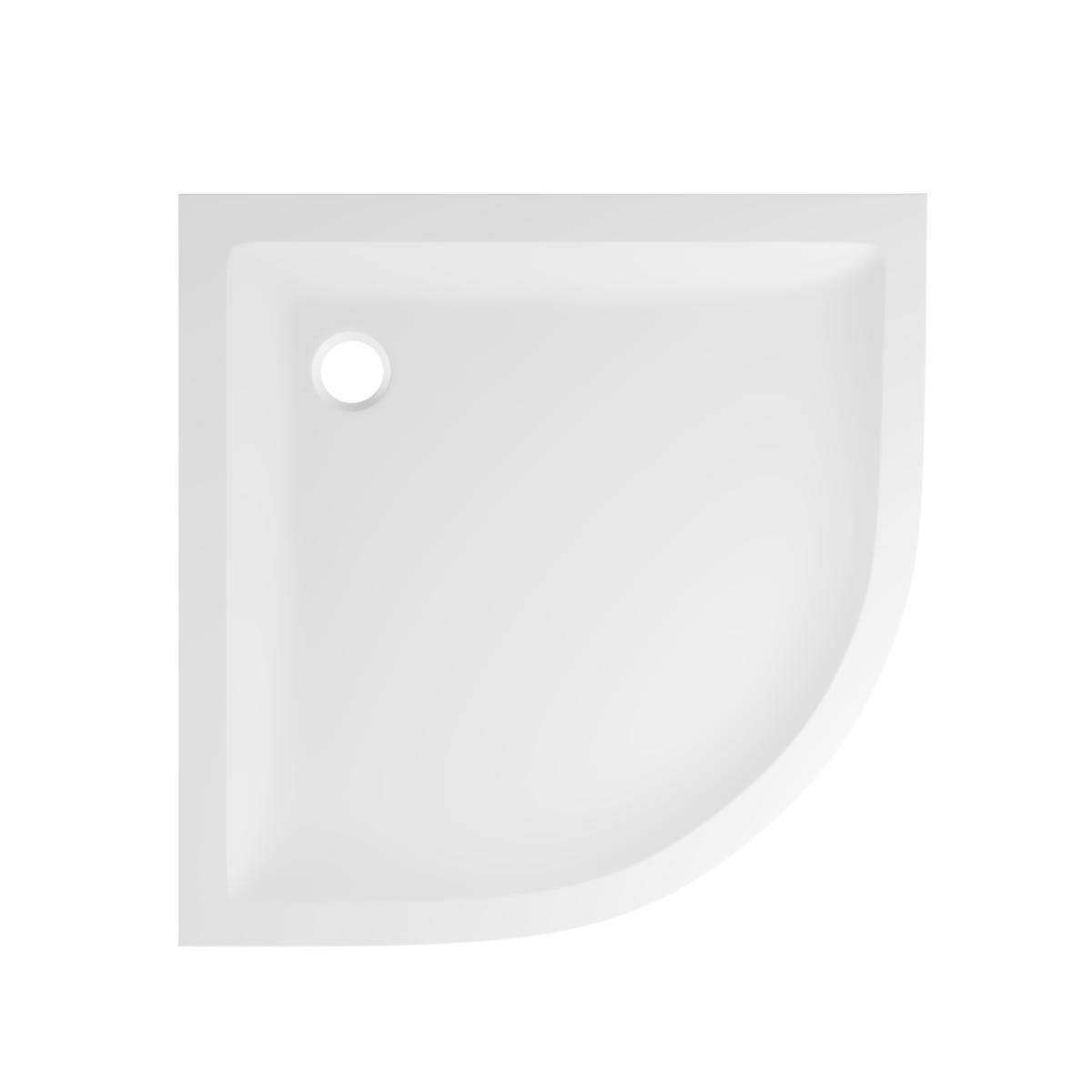 Brodzik do kabiny prysznicowej Gracio 1/4 koła 90x90x4.5 cm biały mat Wellneo