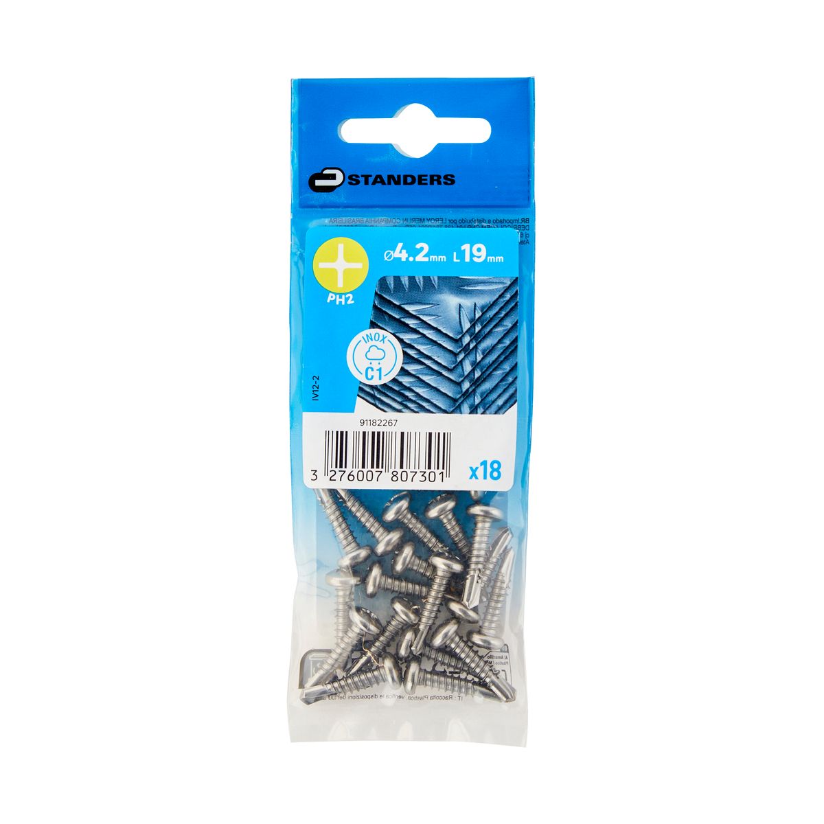 Standers Wkręt samowiercący 4.2x19 mm stal nierdzewna inox łeb kulisty Phillips 12 sztuk