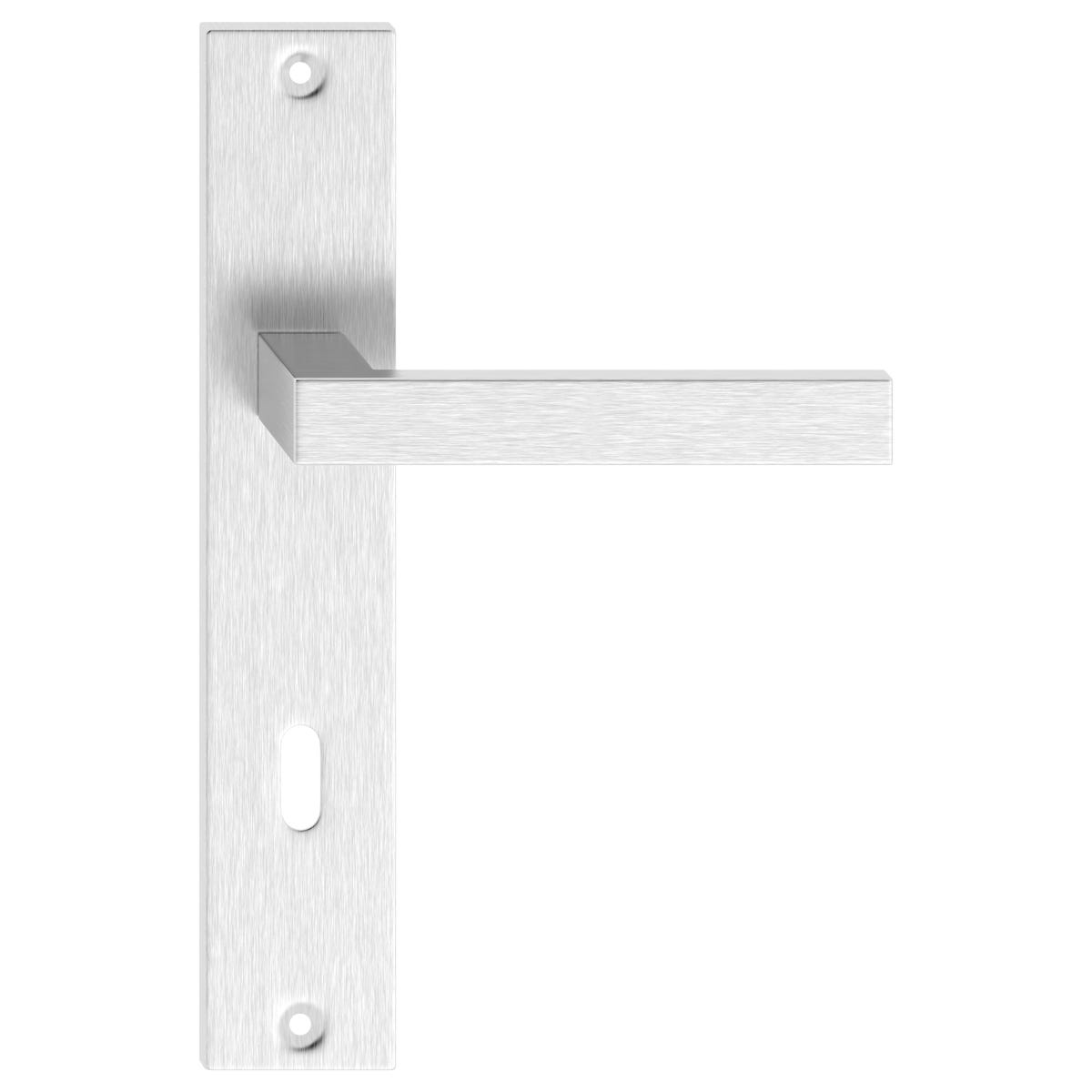 Klamka do drzwi wewnętrznych z długim szyldem pod klucz Topaz inox Metal-Bud