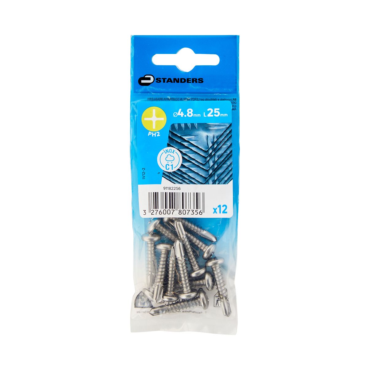 Standers Wkręt samowiercący 4.8x25 mm stal nierdzewna inox łeb kulisty Phillips 12 sztuk
