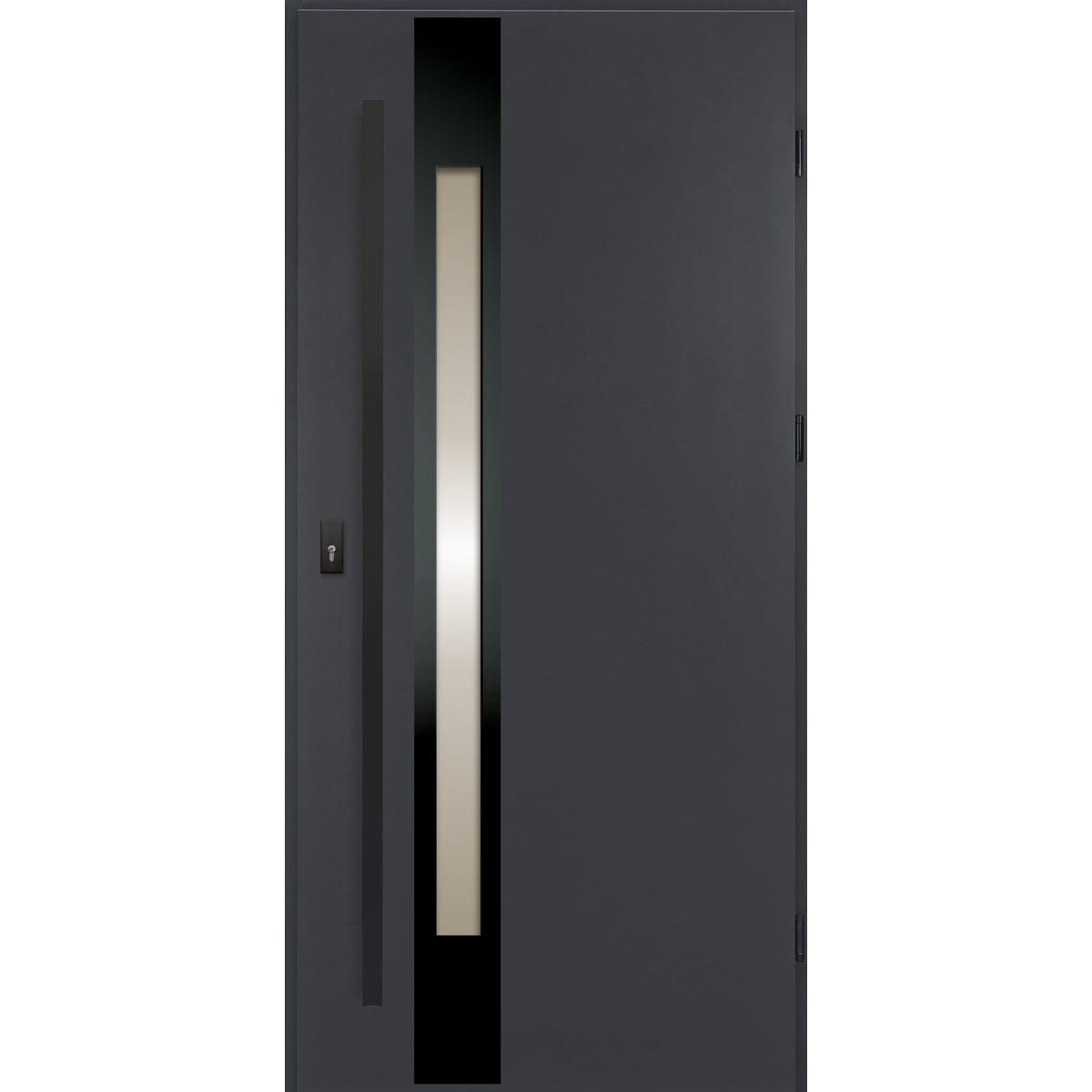 OK Doors Drzwi zewnętrzne stalowe wejściowe Supreme 68 antracytowe 90 prawe Trendline