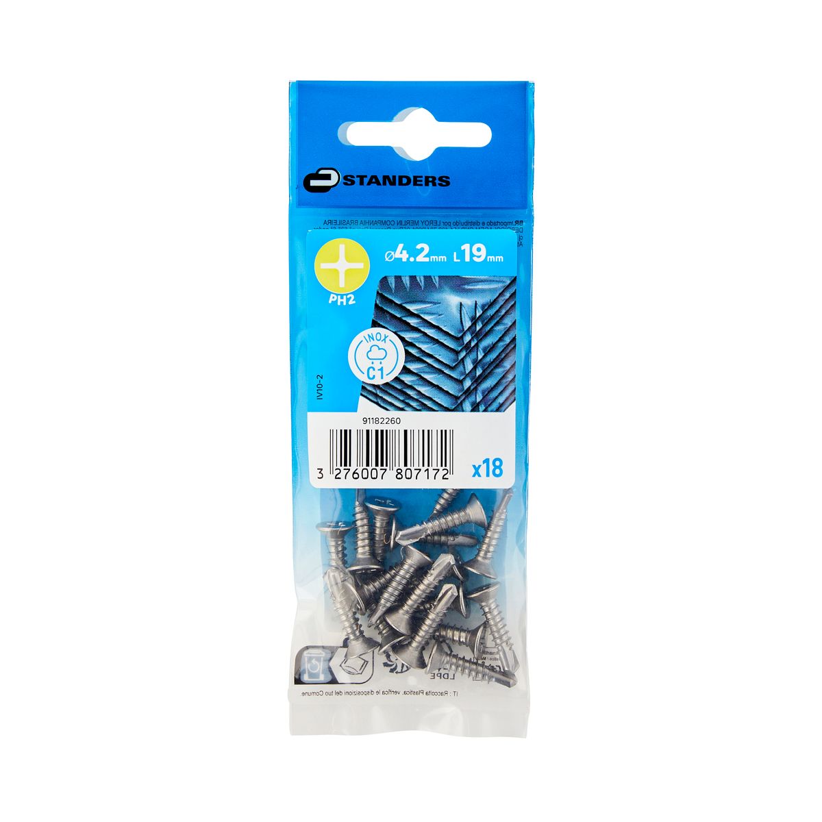Standers Wkręt do stali samowiercący 4.2x19 mm stal nierdzewna inox łeb stożkowy Phillips 12 sztuk