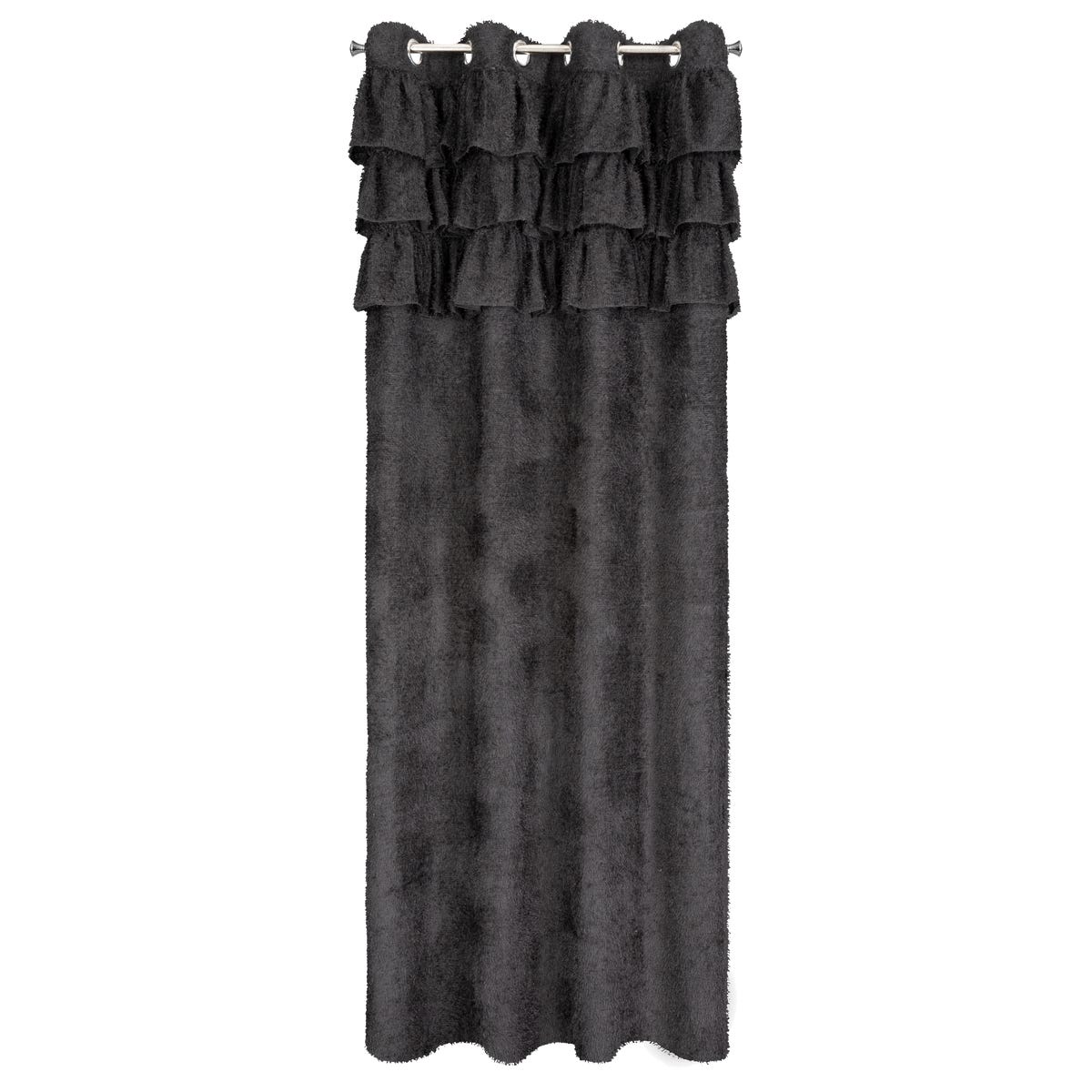 Zasłona Agis 140 x 250 cm czarna na przelotkach