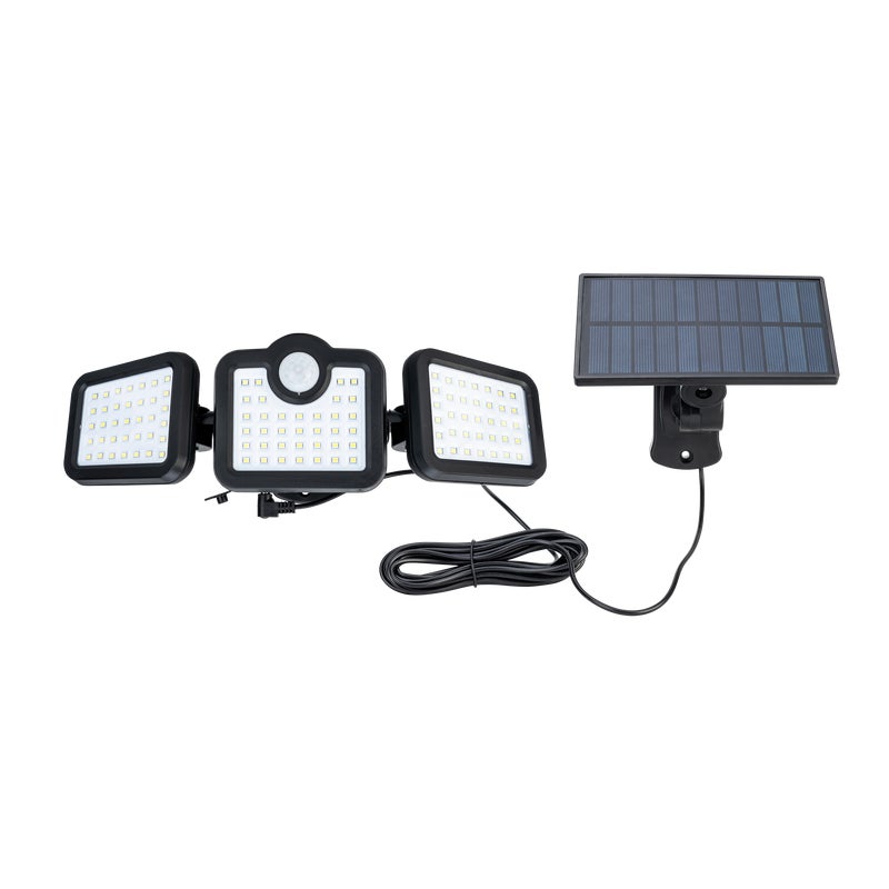 Naświetlacz solarny 3-głowicowy czarny IP44 LED