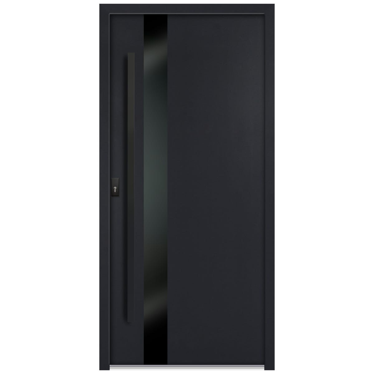Drzwi zewnętrzne wejściowe stalowe Clear 68 antracytowe 90 prawe OK Doors Trendline