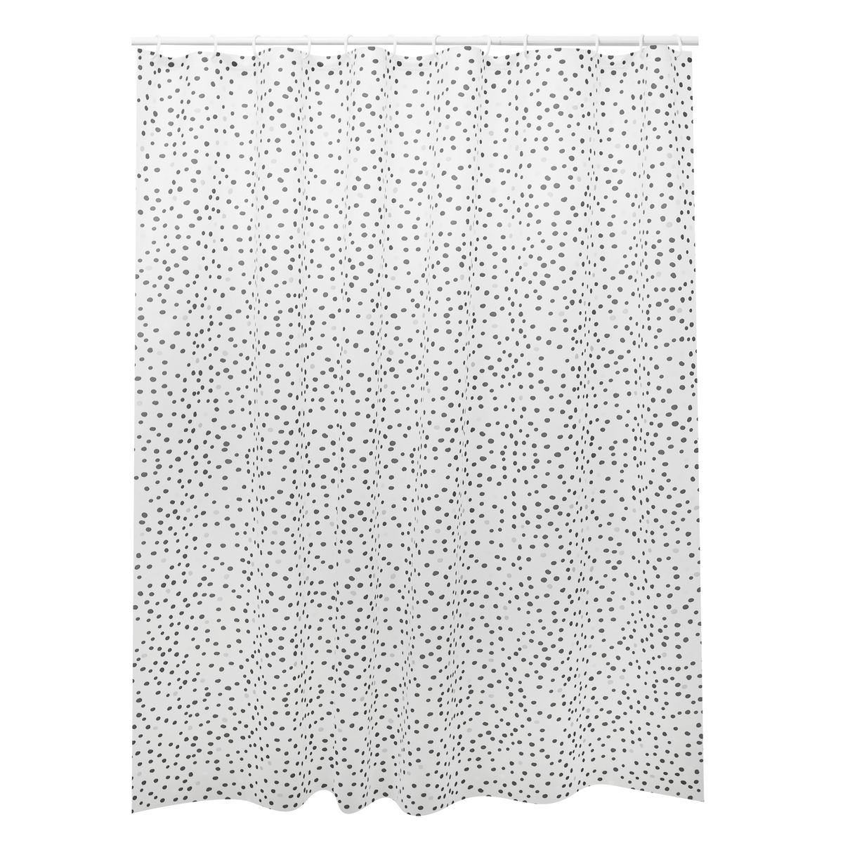 Zasłonka prysznicowa Essential 180x200 cm biała w czarne kropki Sensea