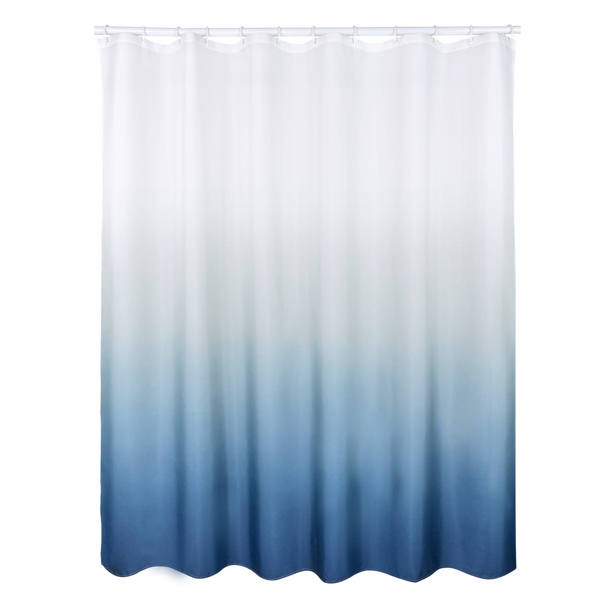 Zasłonka prysznicowa poliestrowa TIE&DYE 180x200 cm biało-niebieska Sensea