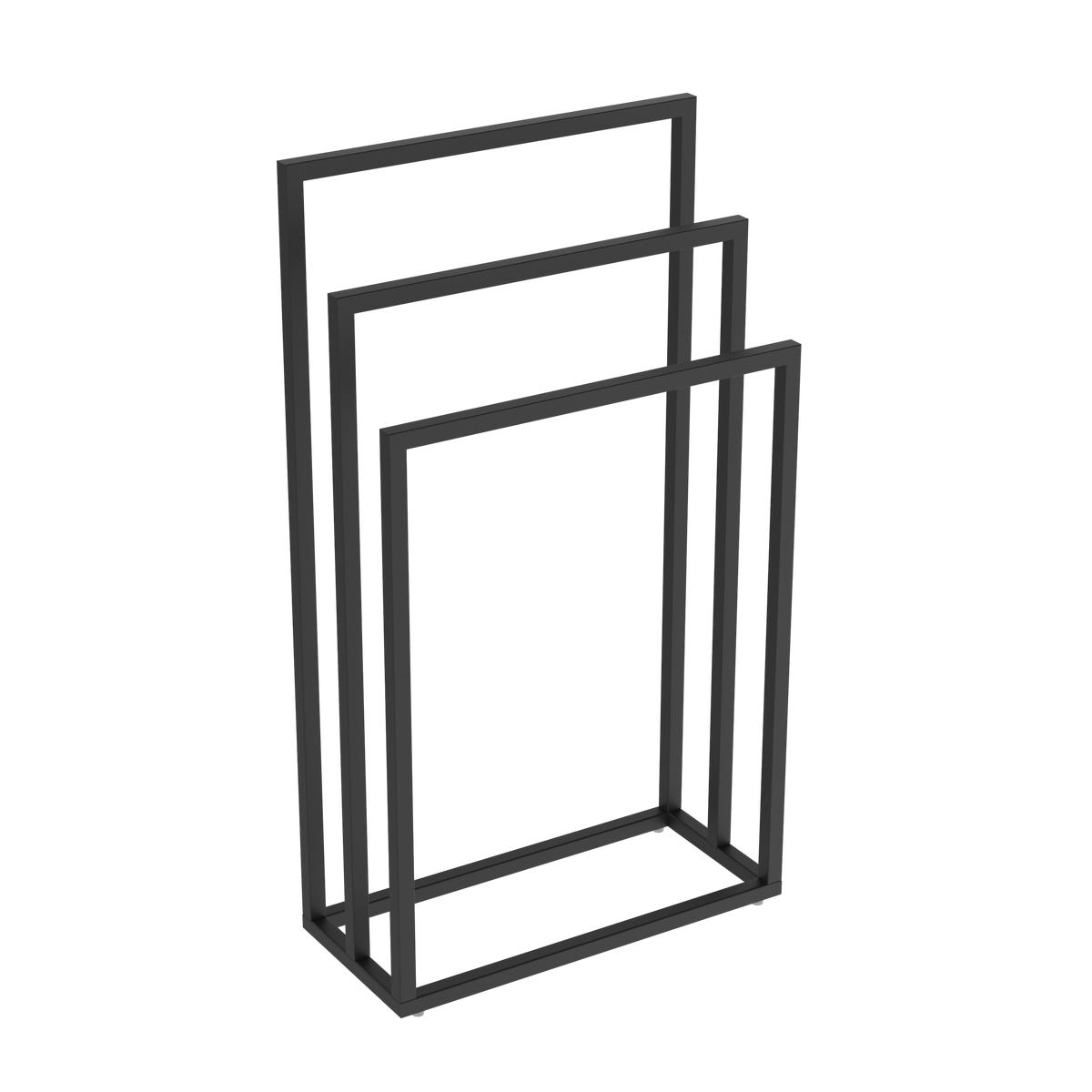 Stojak łazienkowy na ręczniki potrójny Quaddro czarny Sensea