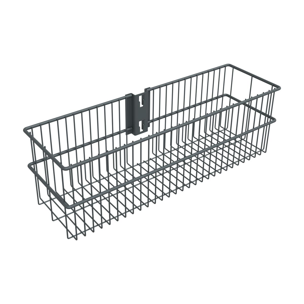 Kosz do listwy pionowej podwieszany 435 x 134 x 140 mm antracytowy Integri