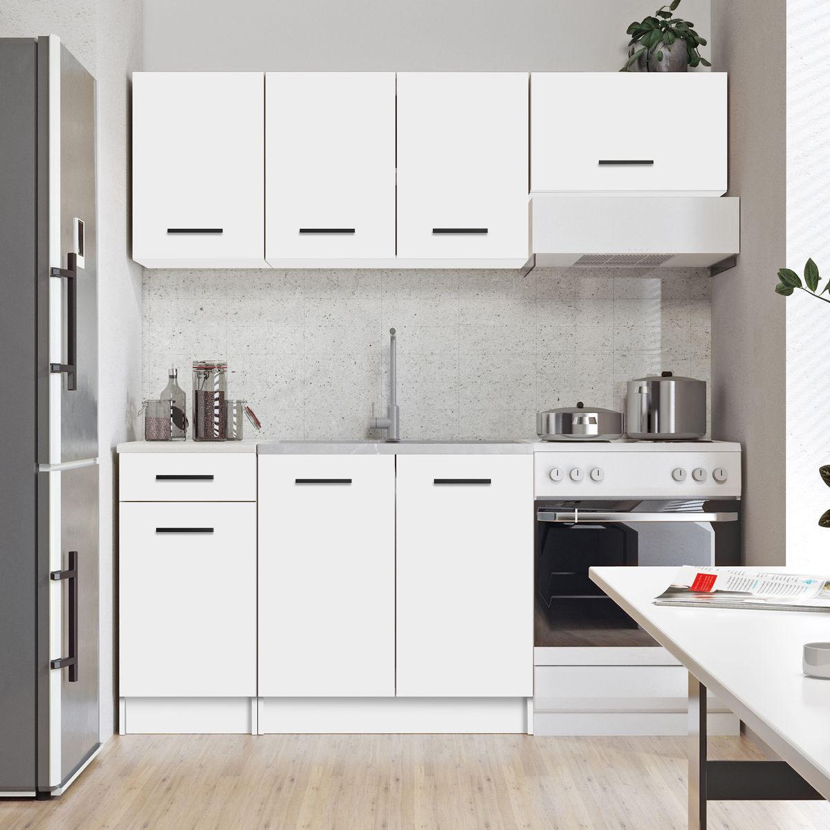 Zestaw mebli kuchennych Arani 5 el. 180 cm kolor biały