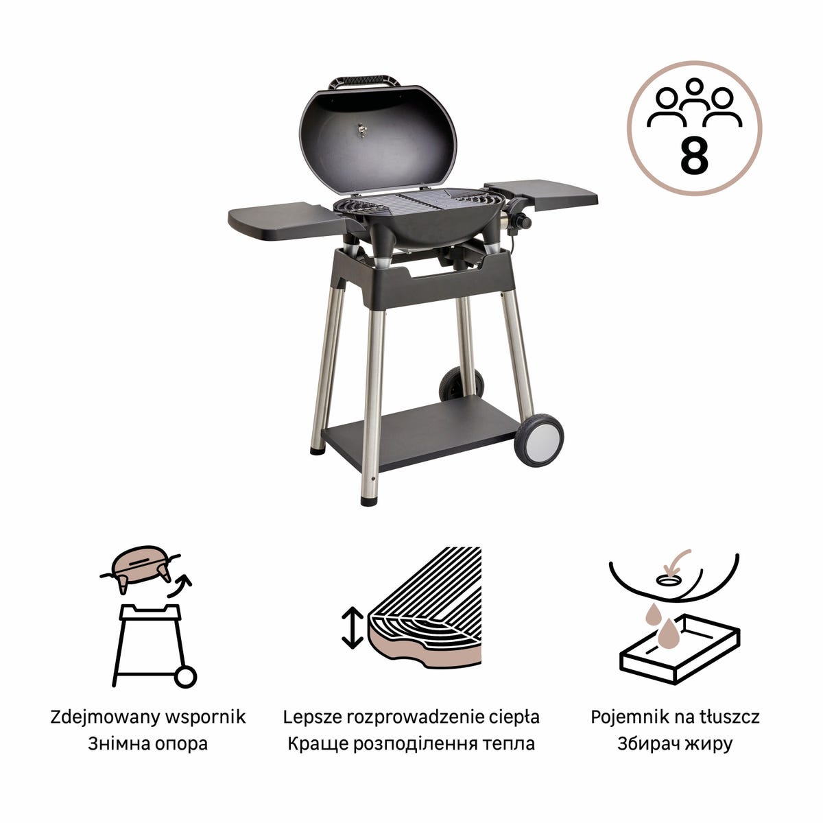 Grill elektryczny 2200 W Hyperion 115x100x56 cm Naterial