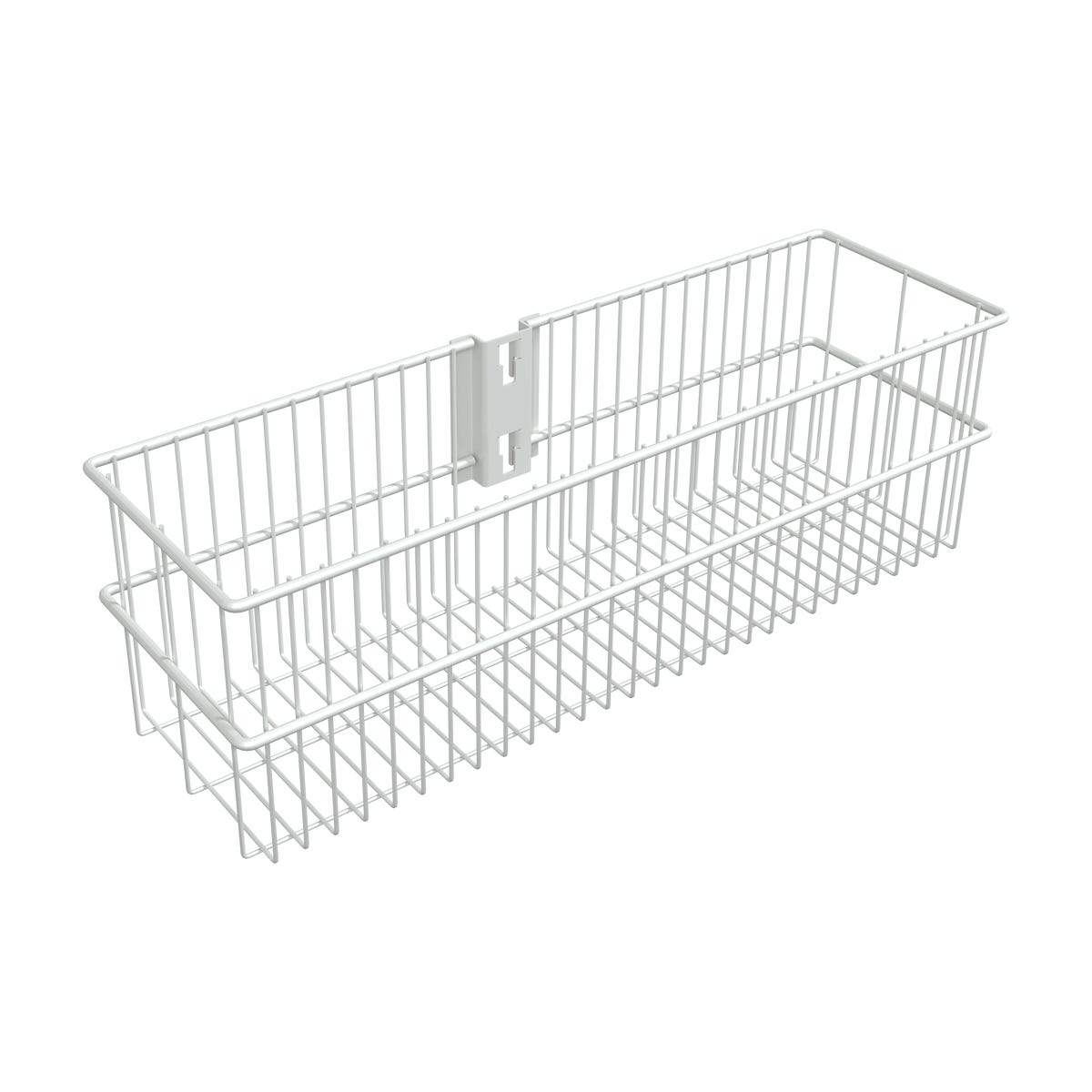 Kosz do listwy pionowej podwieszany 435 x 134 x 140 mm biały Integri