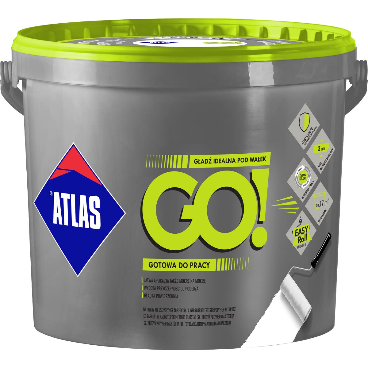 Gotowa gładź szpachlowa pod wałek ATLAS GO! 25 kg