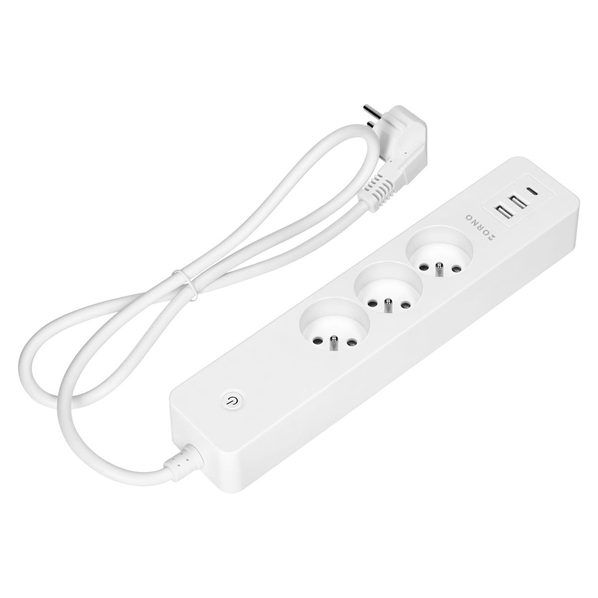 ORNO Przedłużacz 3x2P+Z 2x USB Biały TUYA SMART