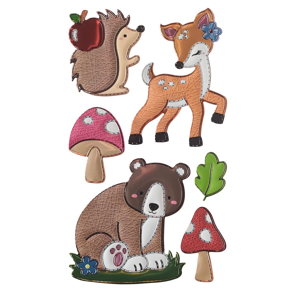Zestaw naklejek dekoracyjnych dla dzieci Leśne Zwierzęta