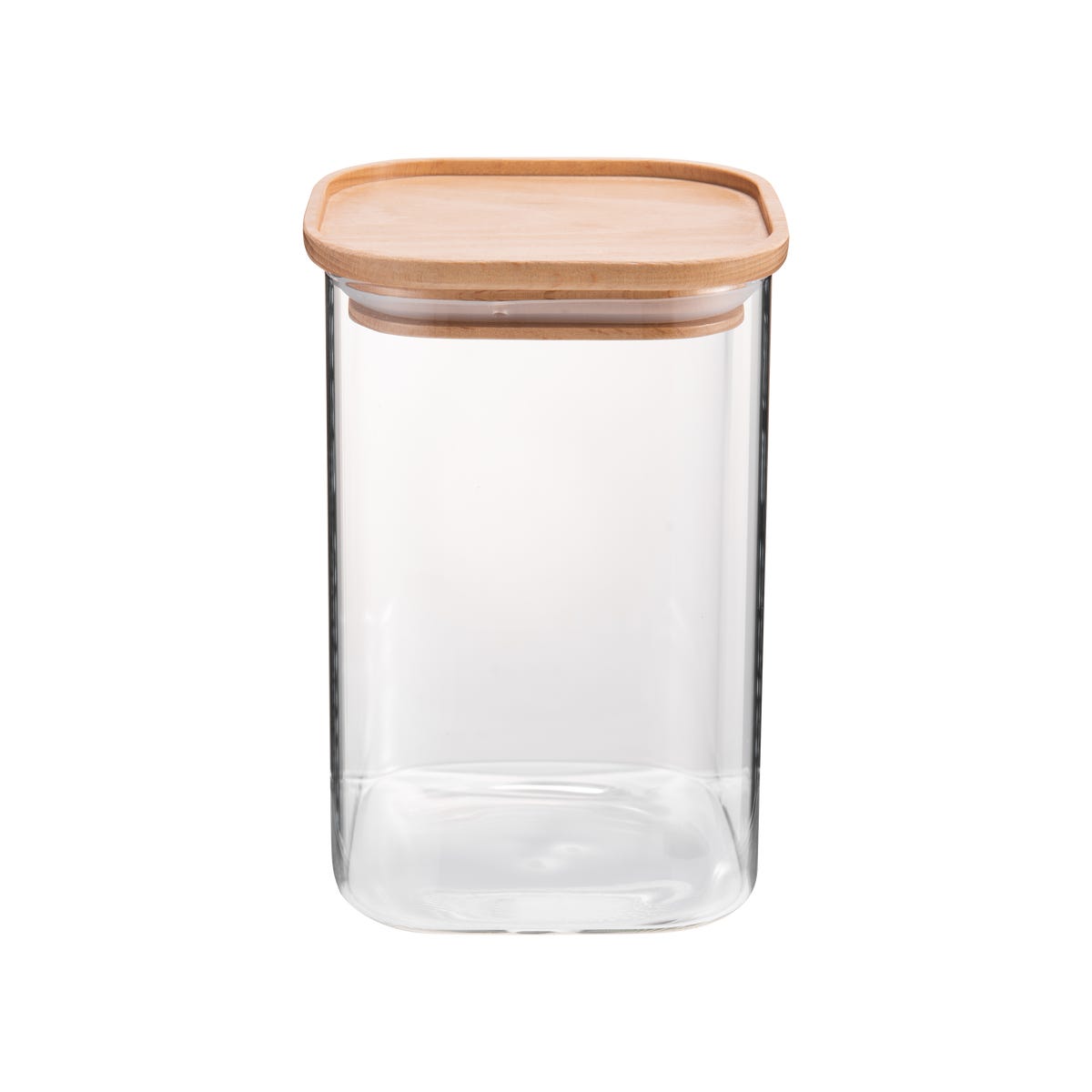 Pojemnik szklany z bukową pokrywką 1000 ml Delinia