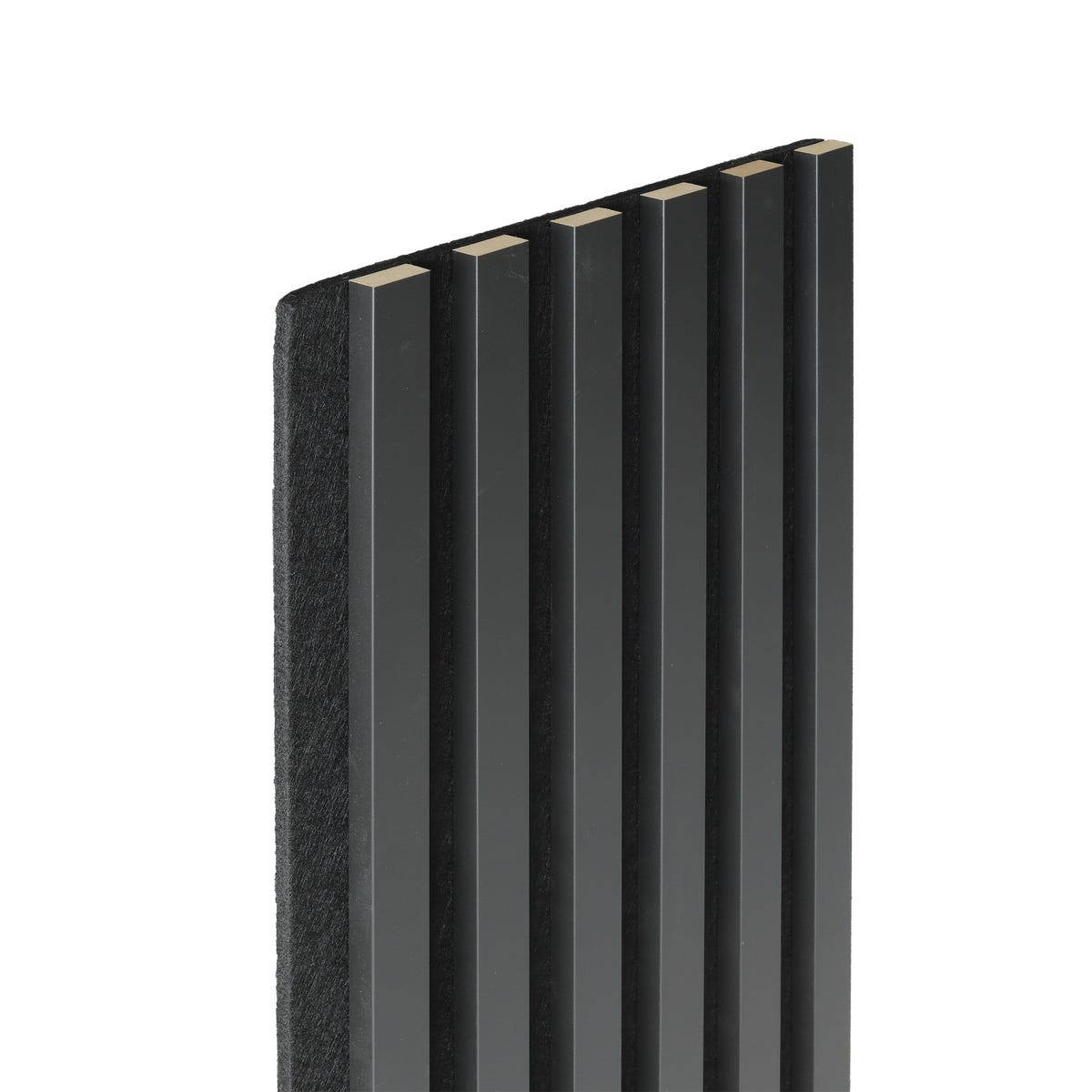 Panele ścienne 3D Lamel na czarnym filcu 265x30 cm Czarny 6 lameli