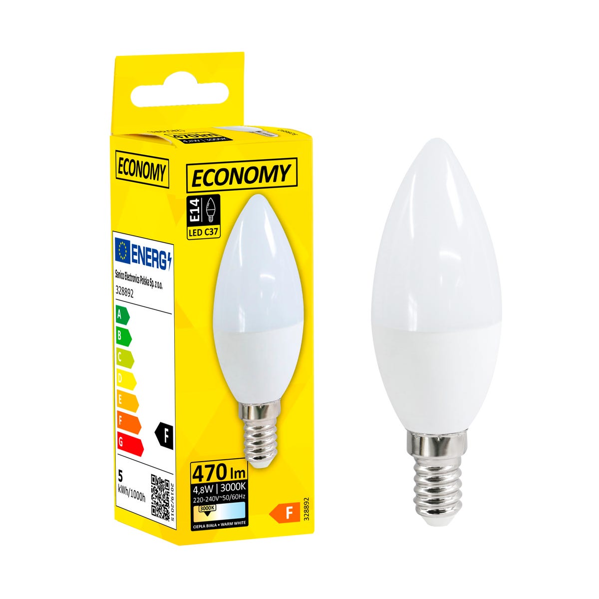 Żarówka LED E14 4,8 W 470 lm Ciepła biel Goldlux