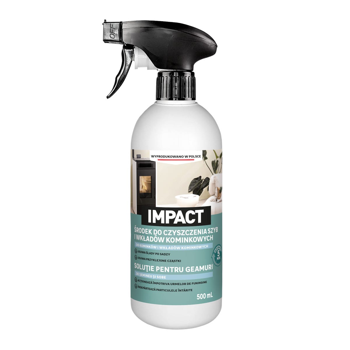 Środek do czyszczenia szyb i wkładów kominkowych 500 ml Impact