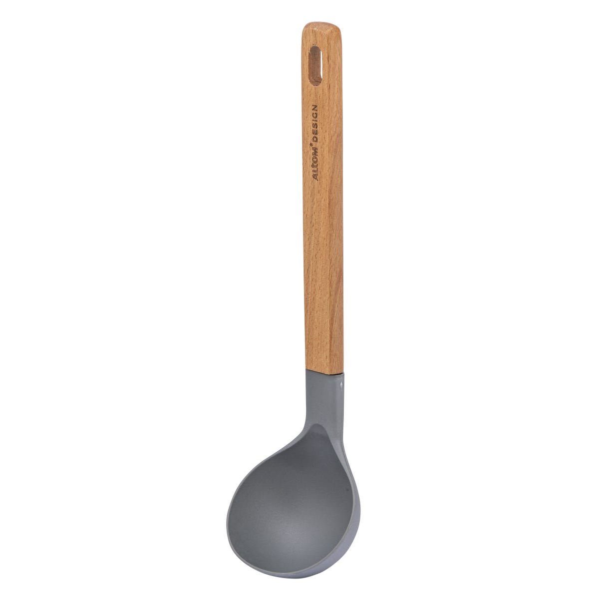 Chochla łyżka wazowa do zupy szara z drewnianym uchwytem Altom Design