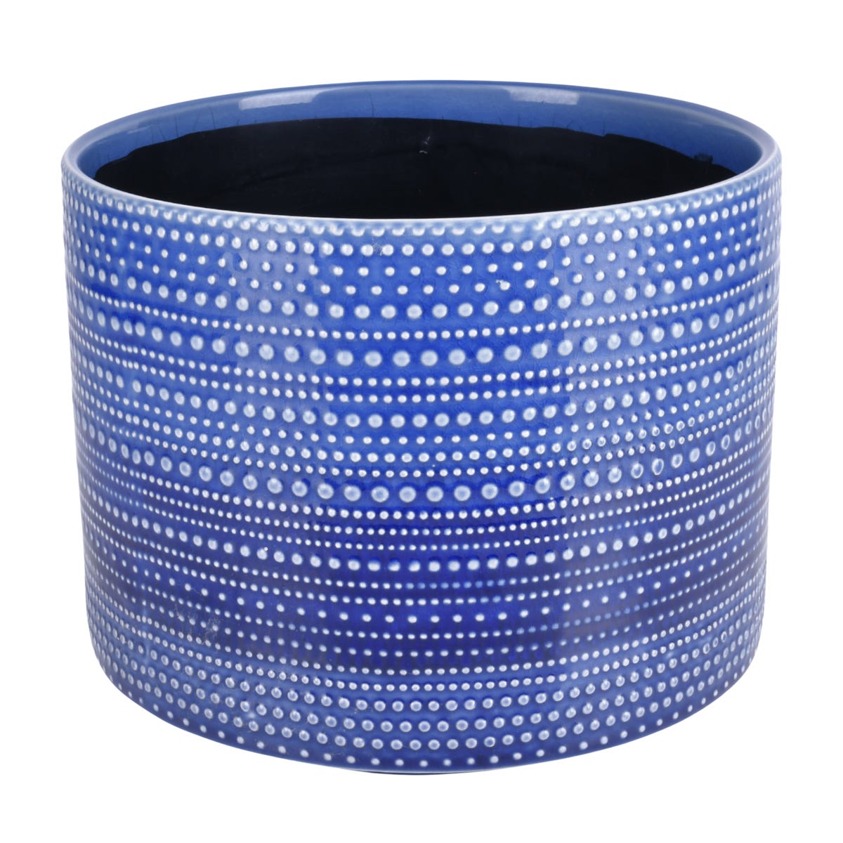 DHG Osłonka doniczki ceramiczna Tresillo 14cm niebieska