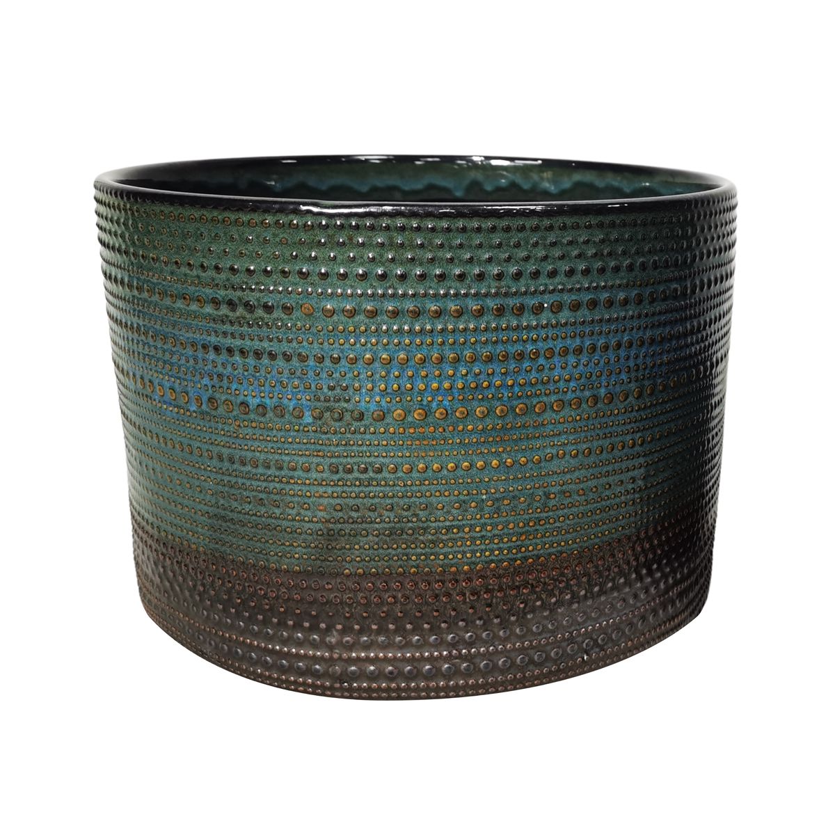DHG Osłonka doniczki ceramiczna Tresillo 14cm zielona