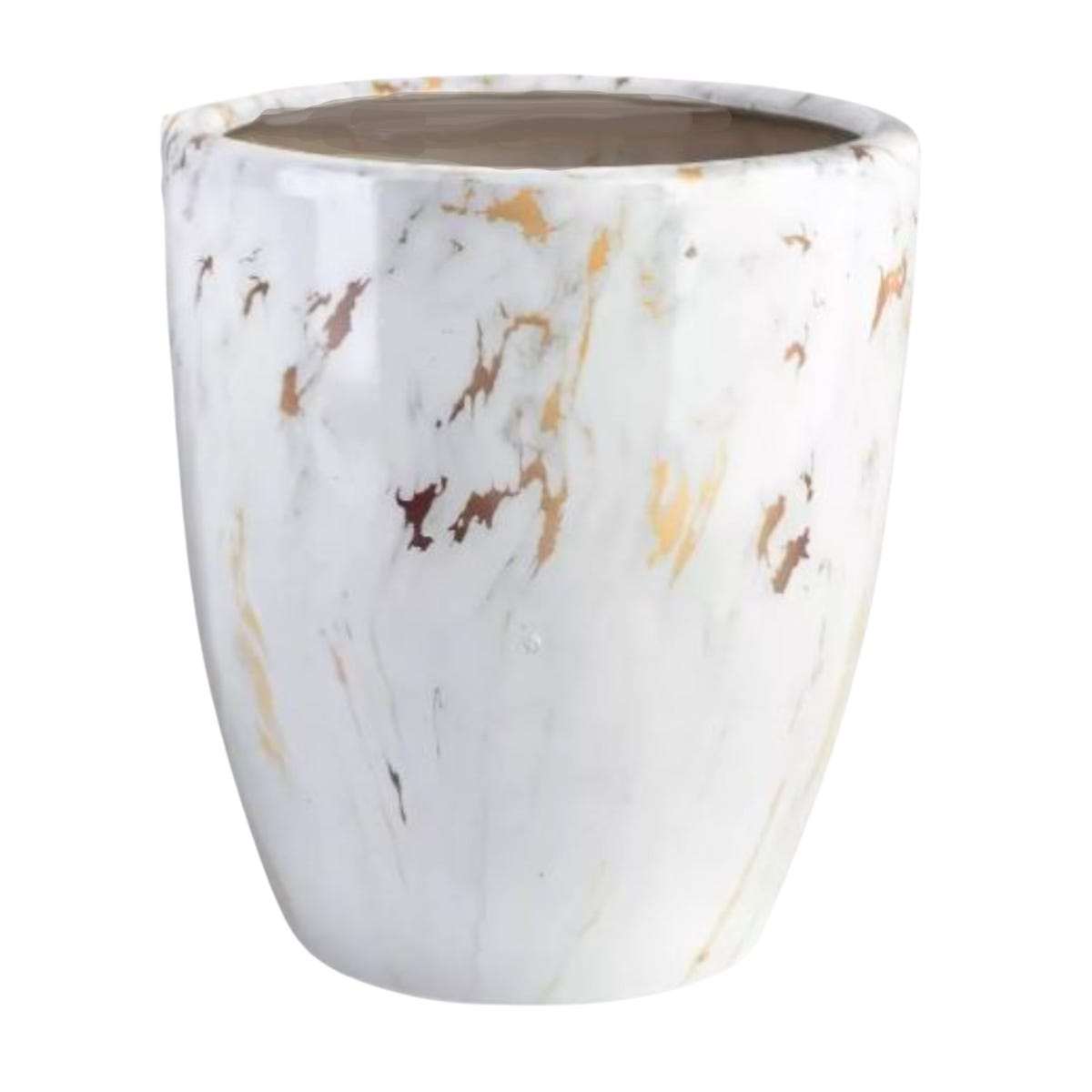 DHG Osłonka doniczki ceramiczna Lome 25cm biały marmur